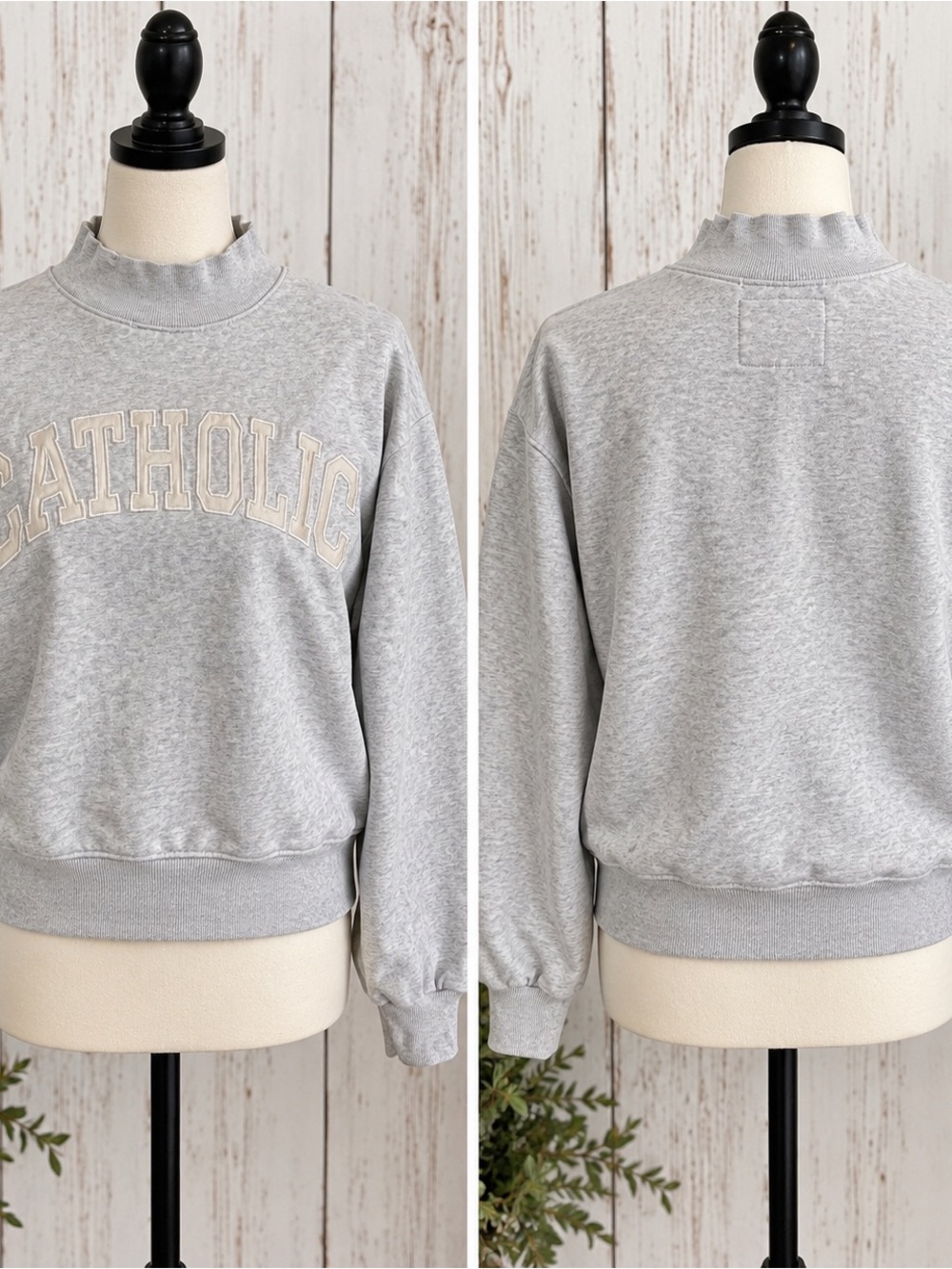 West Coast Catholic Gray 'CATHOLIC' Crewneck Sweatshirt
